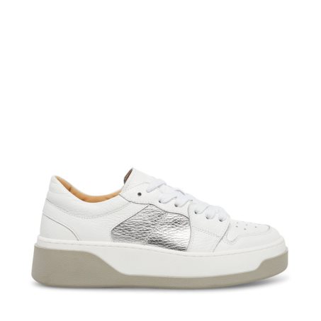 White / Silver Steve Madden Joey Women's Sneakers | PH 3042NUE